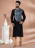 Banarasi Dhupion Silk Black Festival Wear Weaving Kurta Pajama